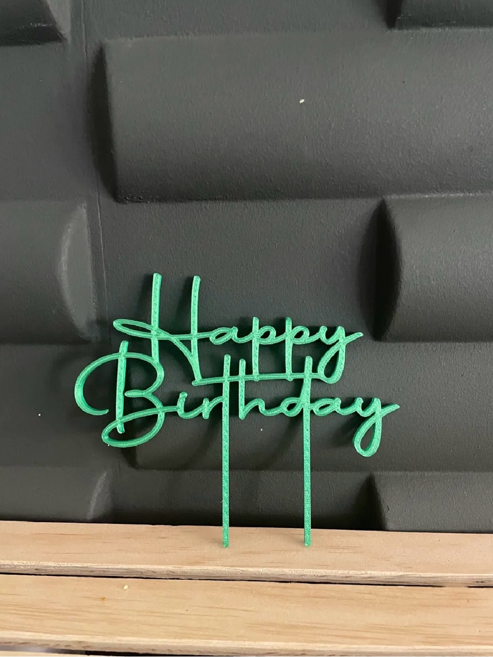 Happy Birthday Cake Topper - Green